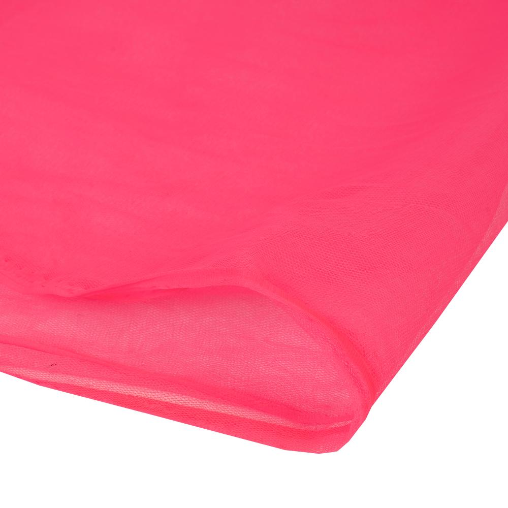 (Pre Cut 2.30 Mtr Piece) Rose Color Butterfly Net Fabric