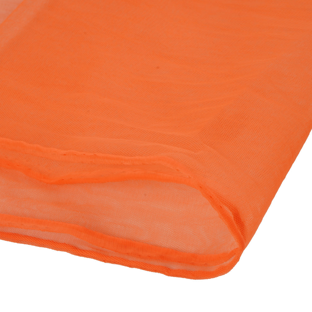 (Pre Cut 2.85 Mtr Piece) Tangerine Color Butterfly Net Fabric