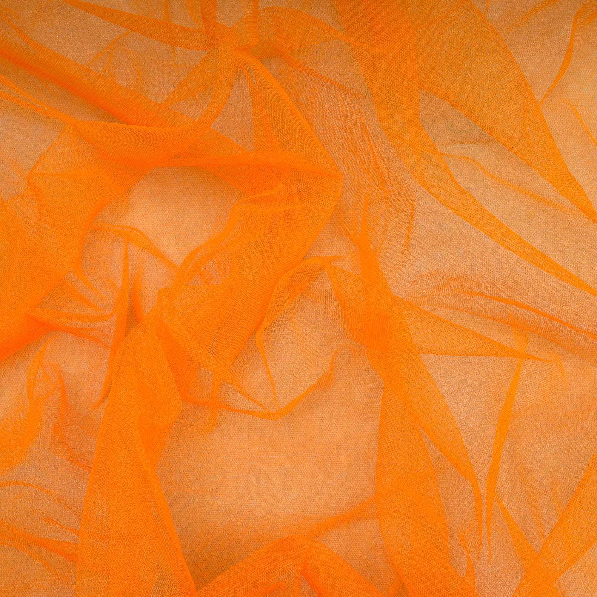 (Pre Cut 3.50 Mtr Piece) Orange Color Nylon Butterfly Net Fabric