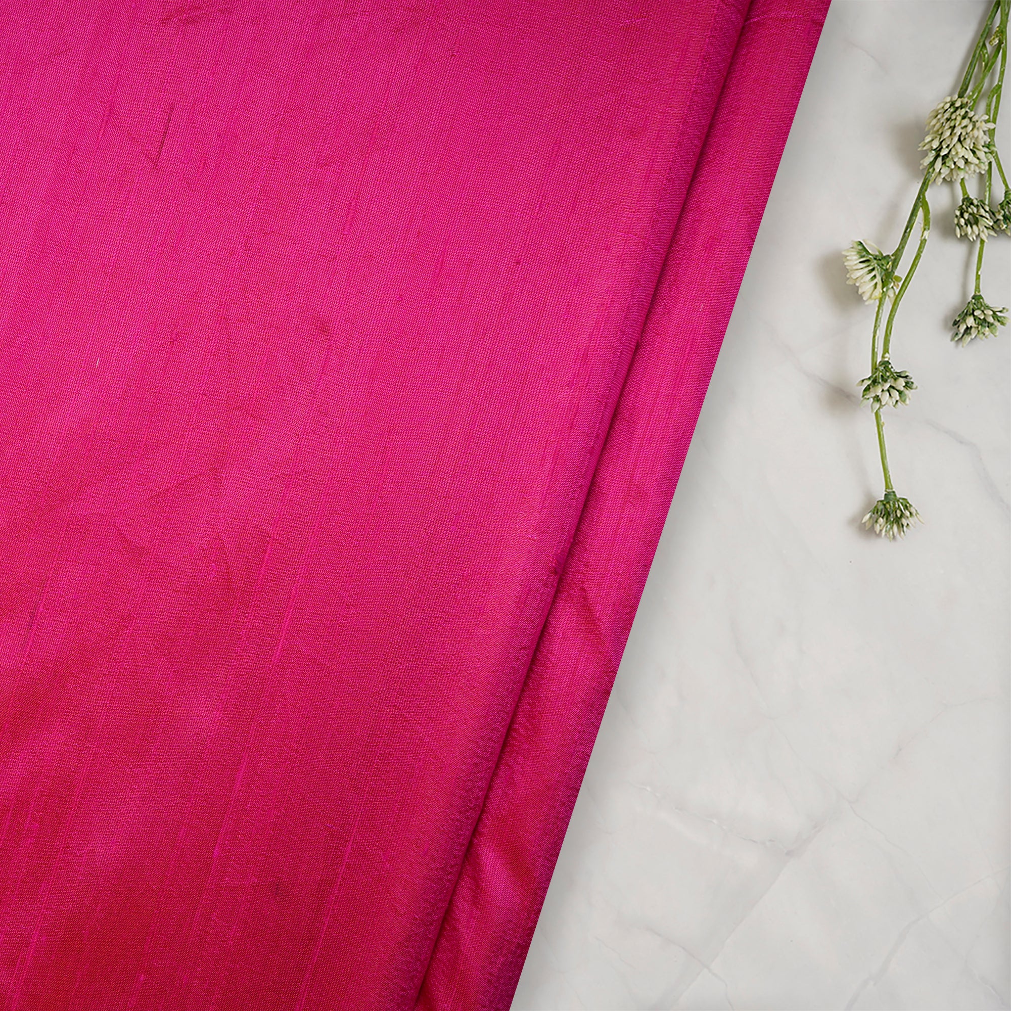 (Pre-Cut 1.50 Mtr) Fuchsia Blended Dupion Silk Fabric