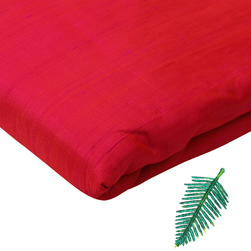 (Pre-Cut 1.50 Mtr) Pink Color Blended Dupion Silk Fabric