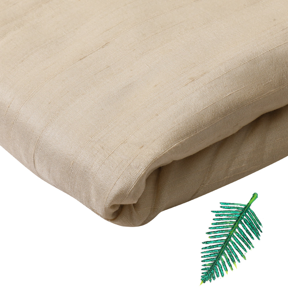 (Pre-Cut 1.50 Mtr) Cream Color Blended Dupion Silk Fabric