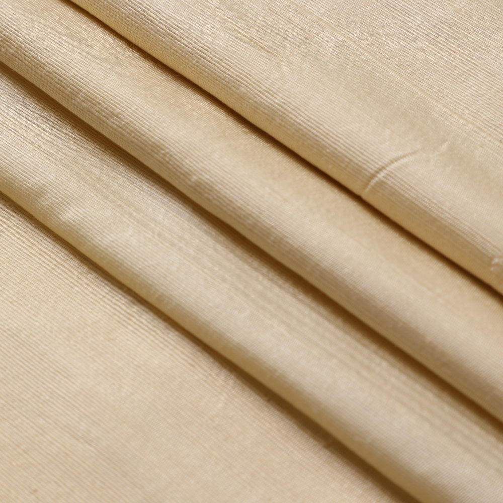 (Pre-Cut 1.50 Mtr) Cream Color Blended Dupion Silk Fabric