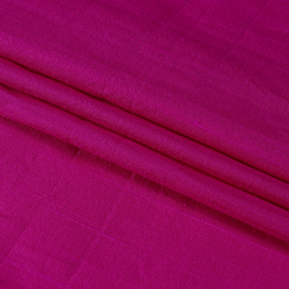 (Pre Cut 1.90 Mtr Piece) Pink Color Dupion Silk Fabric