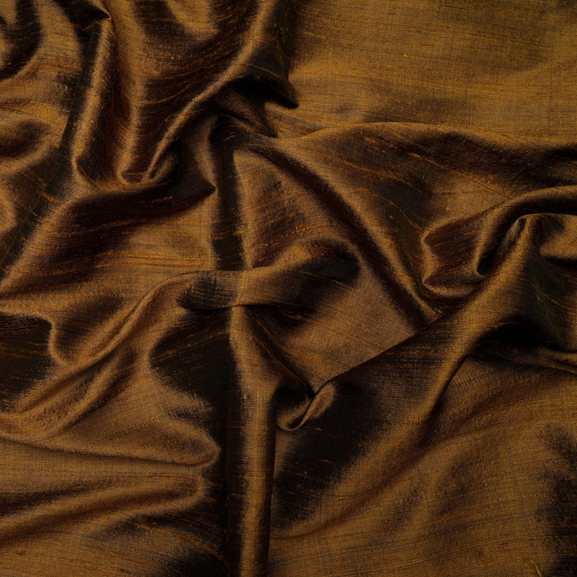 (Pre Cut 1.90 Mtr )Nugget Golden Color Dupion Silk Fabric