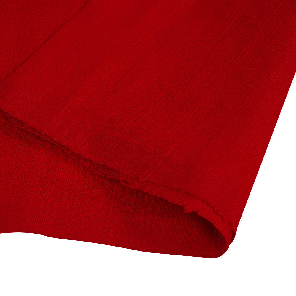 (Pre Cut 2.45 Mtr Piece) Red Color Dupion Silk Fabric