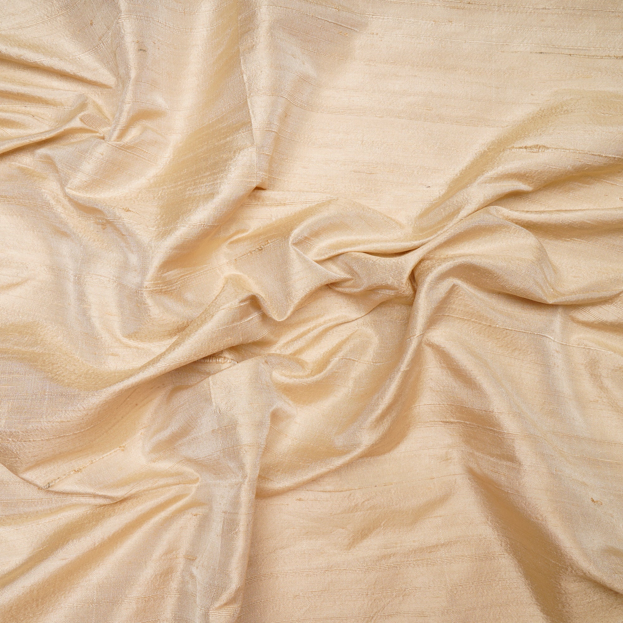 (Pre-Cut 2.50 Mtr )Cream Blended Dupion Silk Fabric
