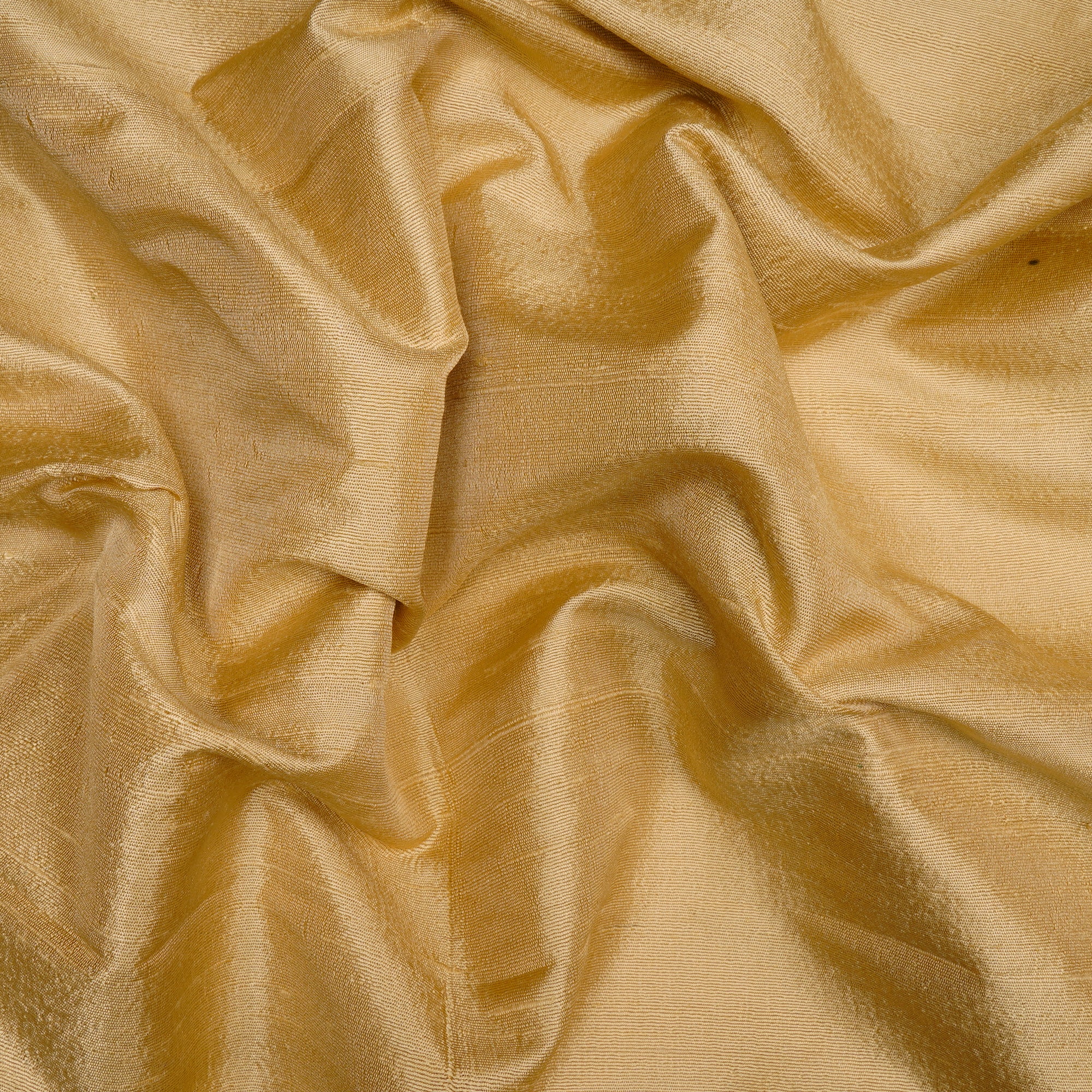 (Pre Cut 3.40 Mtr Piece) Golden Color Dupion Silk Fabric