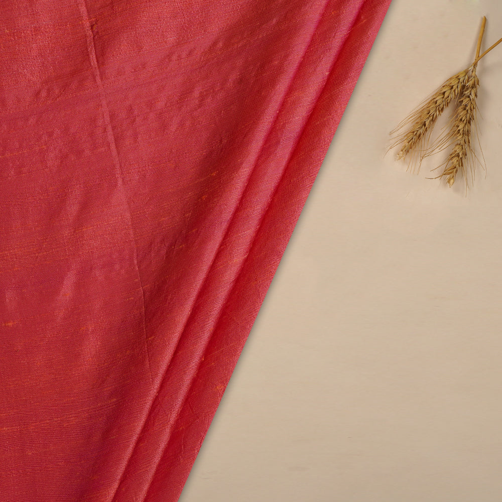 (Pre Cut 4.15 Mtr Piece) Pink Color Dupion Silk Fabric
