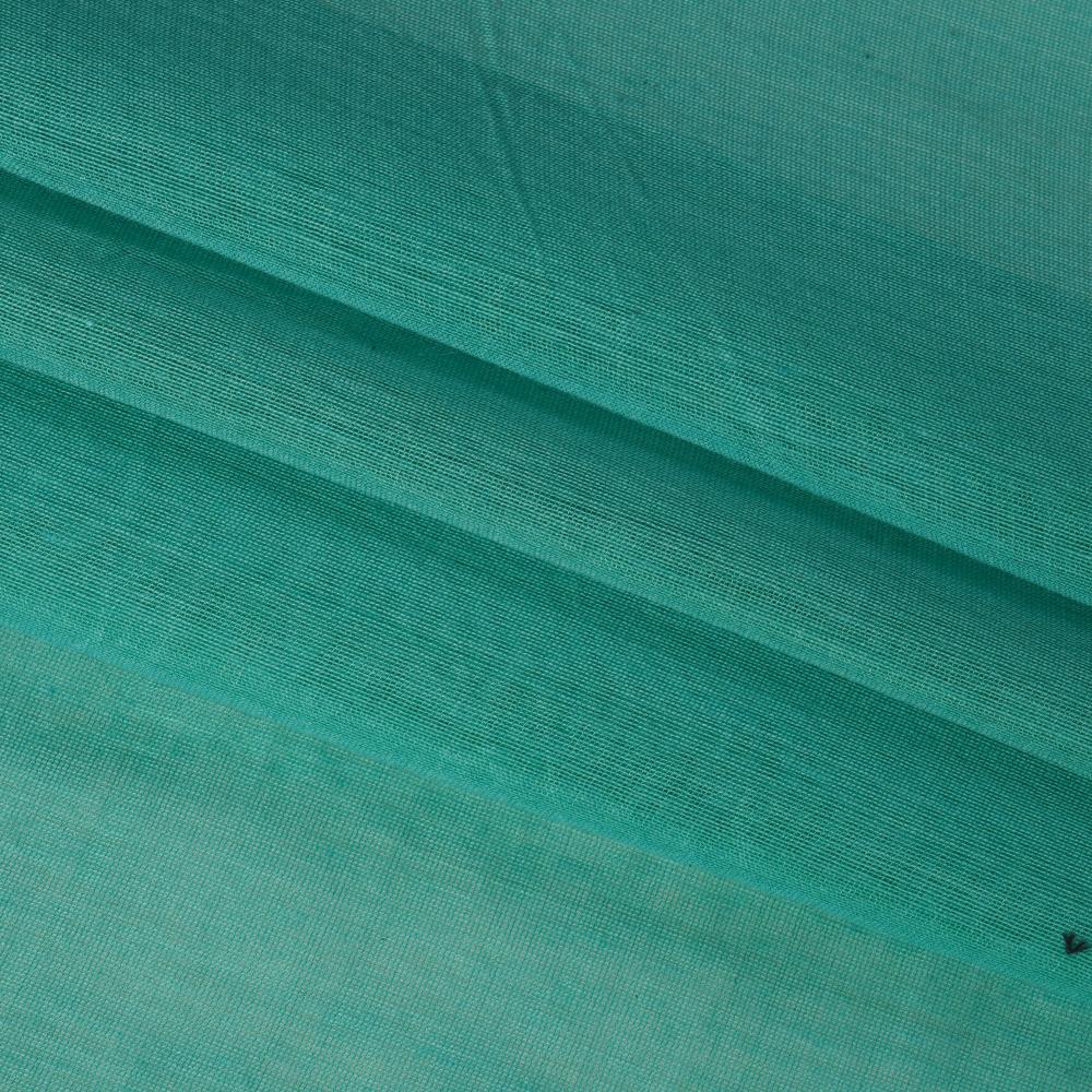 (Pre Cut 0.50 Mtr Piece) Sea Green Color Yarn Dyed Pure Chanderi Fabric