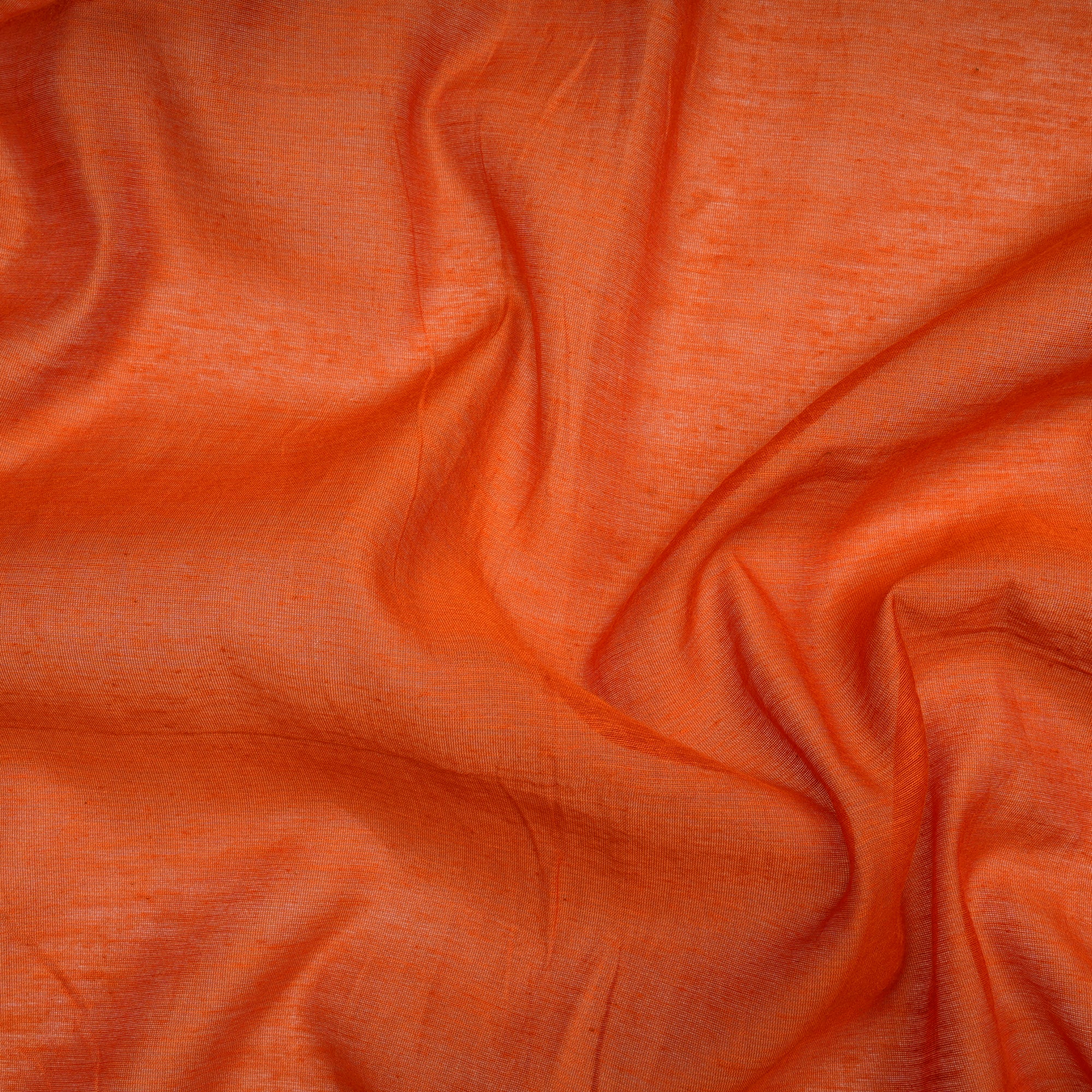 (Pre Cut 0.50 Mtr )Orange Yarn Dyed Fine Chanderi Fabric