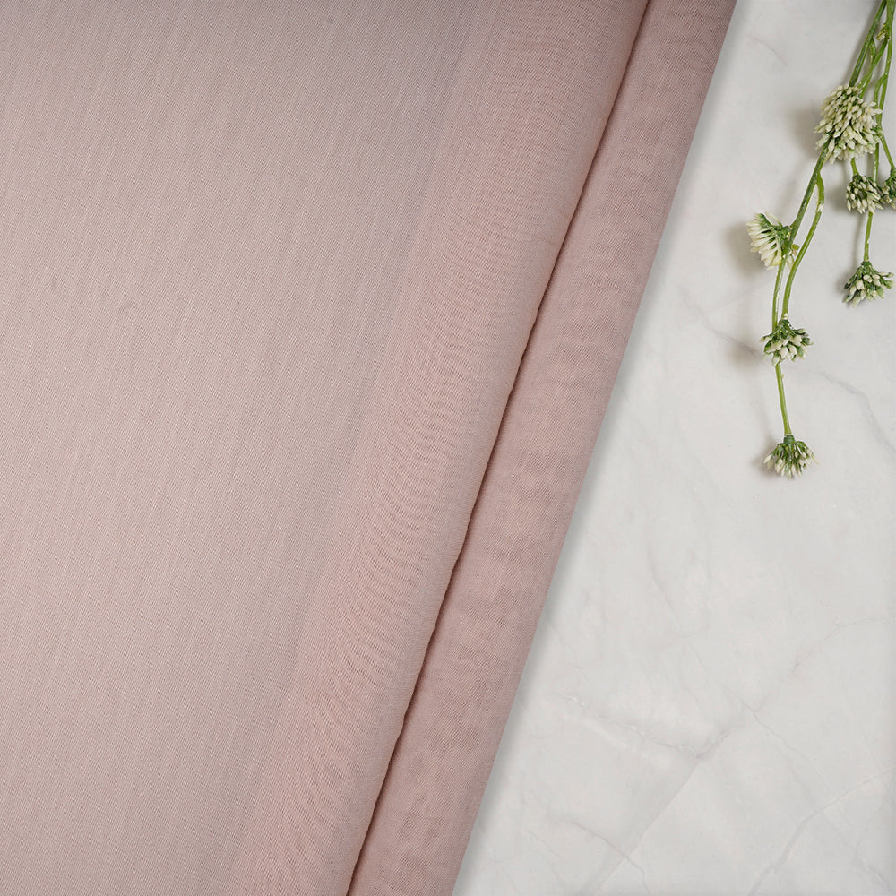 (Pre-Cut 1.00 Mtr) Baby Pink Color Pure Chanderi Fabric