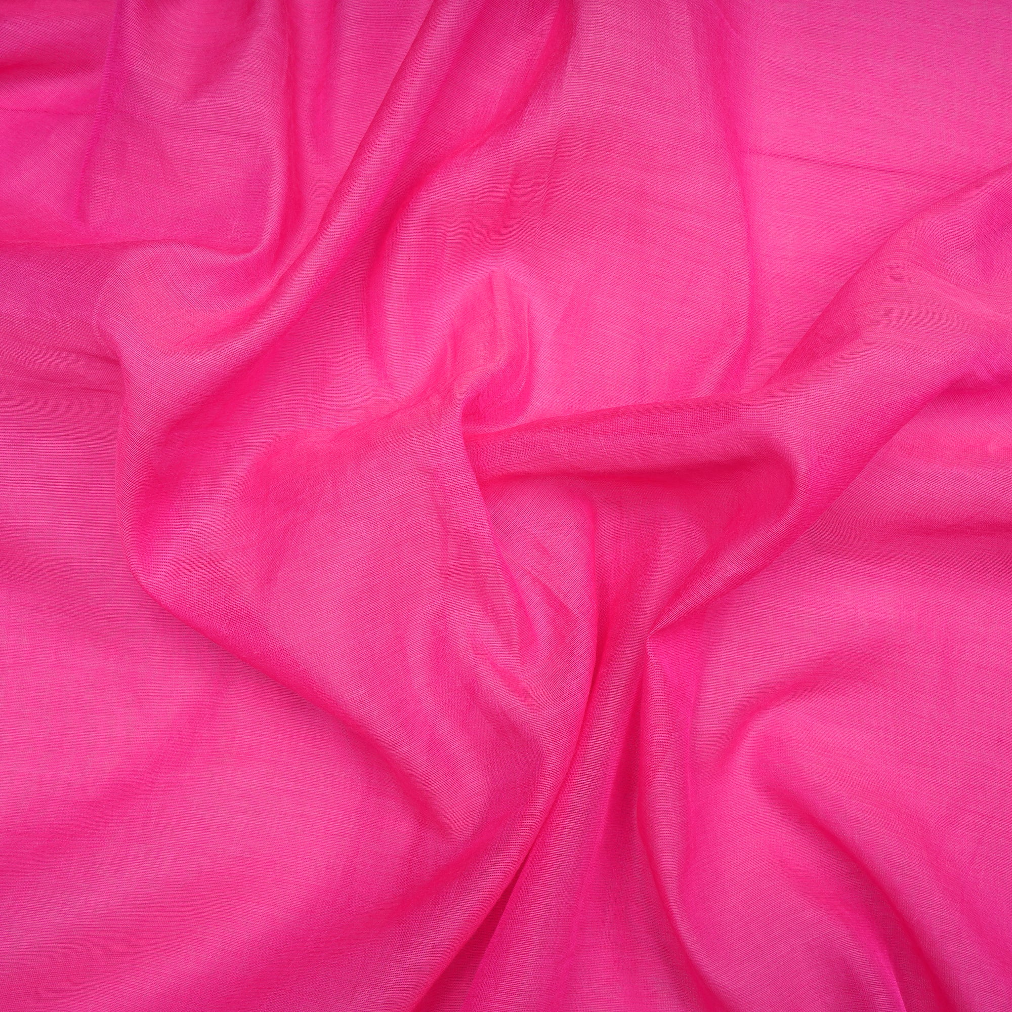 (Pre Cut 1.1 Mtr )Pink Piece Dyed Fine Chanderi Fabric