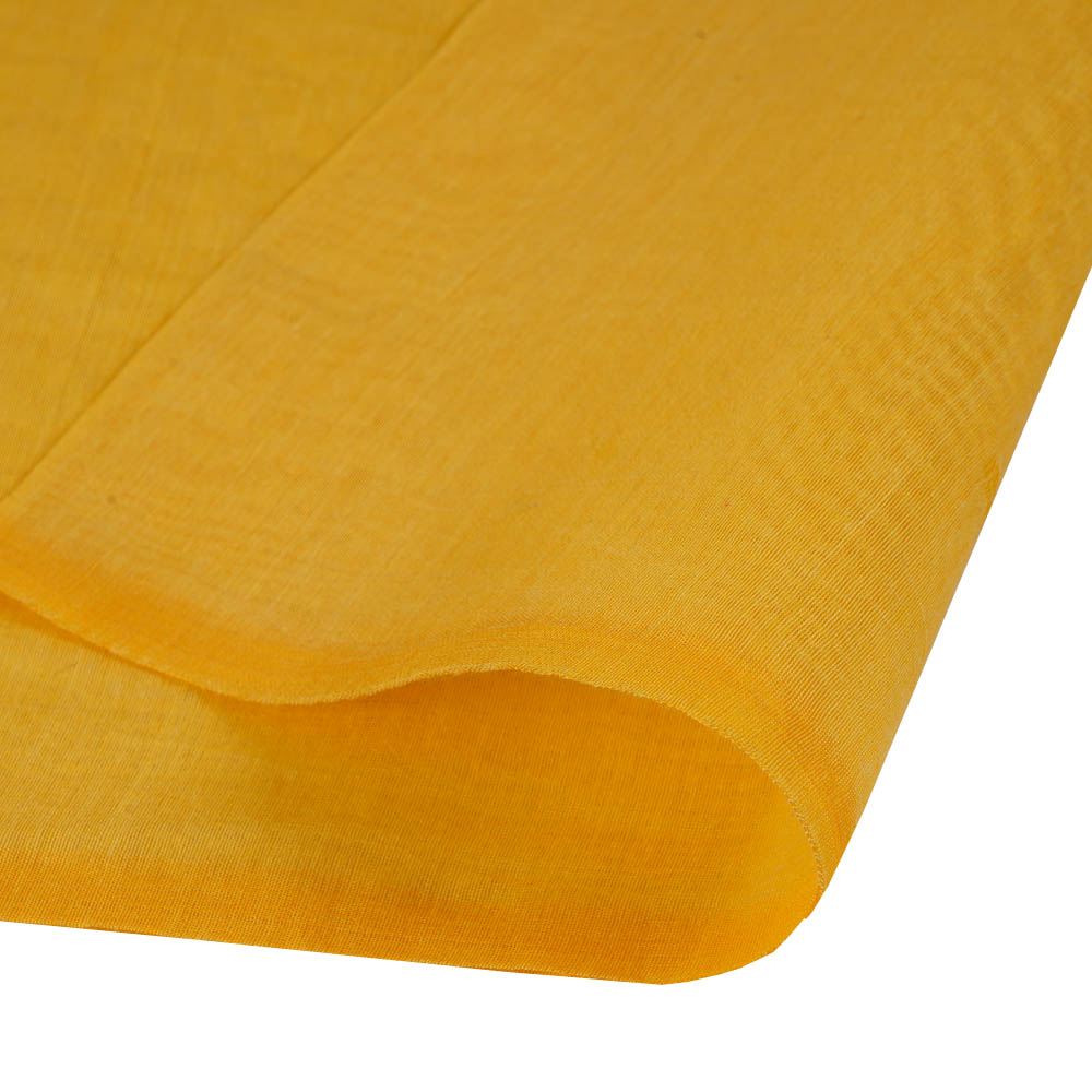 (Pre Cut 1.50 Mtr Piece) Yellow Color Yarn Dyed Pure Chanderi Fabric