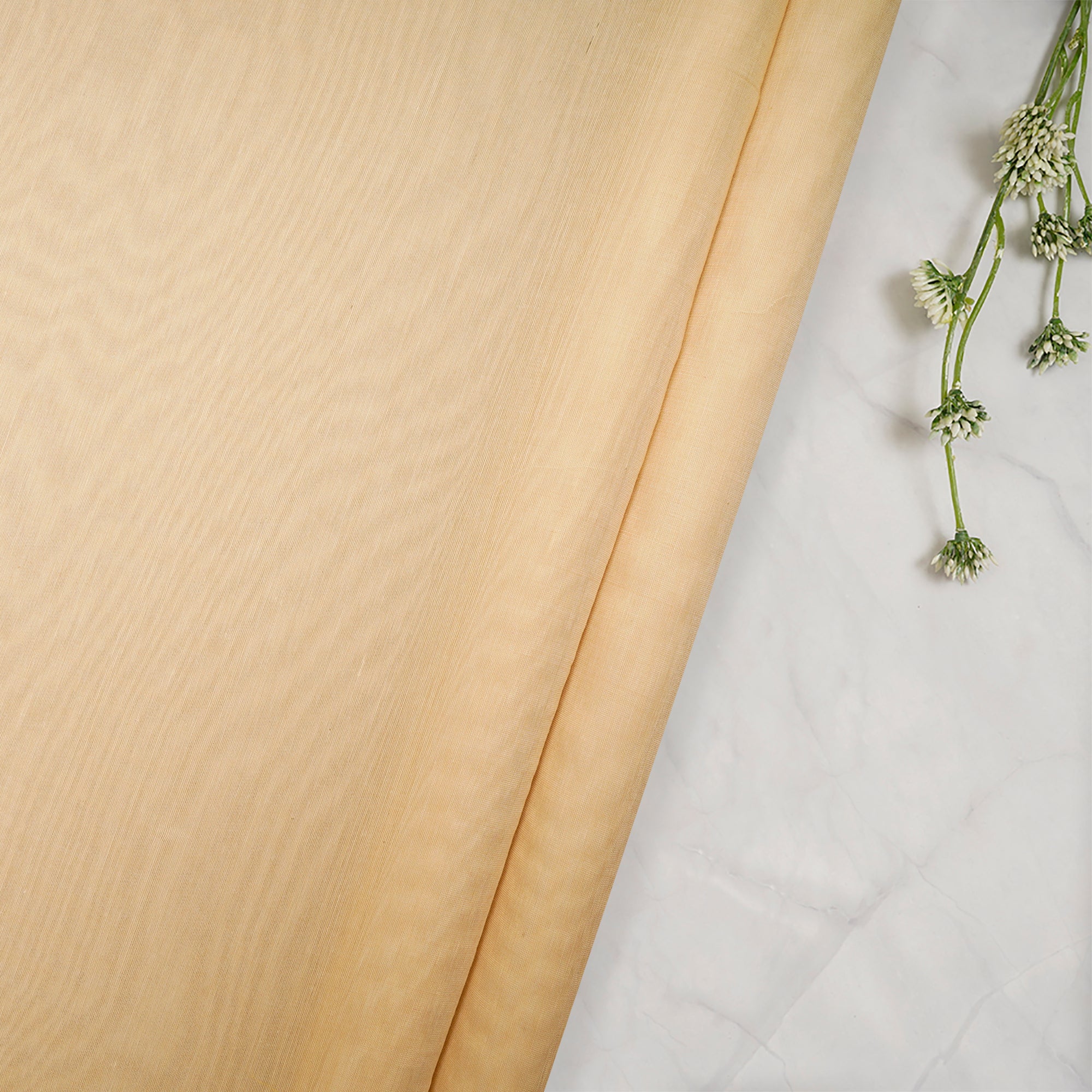 (Pre Cut 1.50 Mtr )Cream Pure Chanderi Fabric