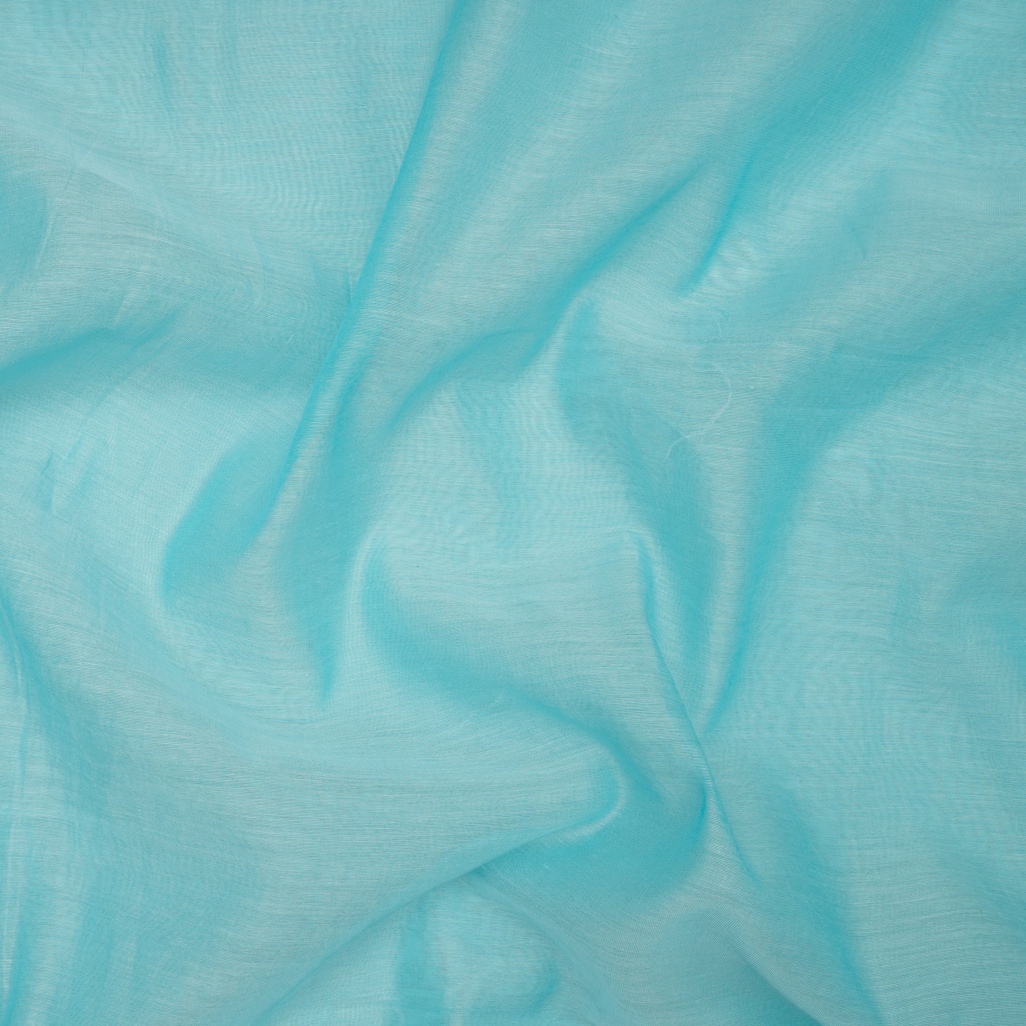 (Pre-Cut 1.60 Mtr) Aqua Pure Chanderi Fabric