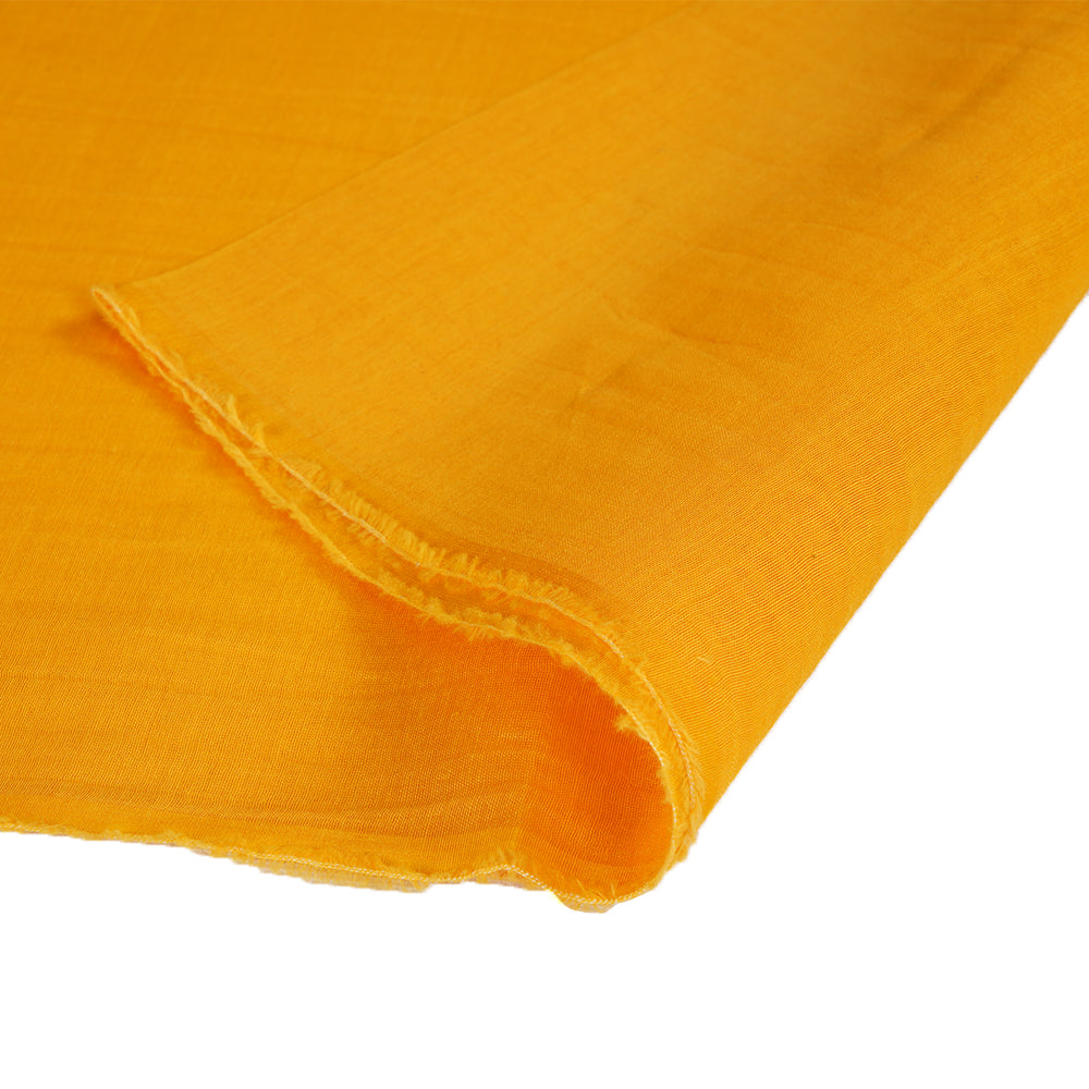 (Pre Cut 1.75 Mtr Piece) Yellow Color Yarn Dyed Pure Chanderi Fabric