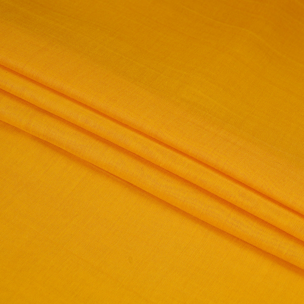 (Pre Cut 1.75 Mtr Piece) Yellow Color Yarn Dyed Pure Chanderi Fabric