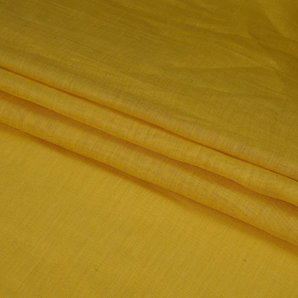 (Pre Cut 1.90 Mtr Piece) Yellow Color Yarn Dyed Pure Chanderi Fabric
