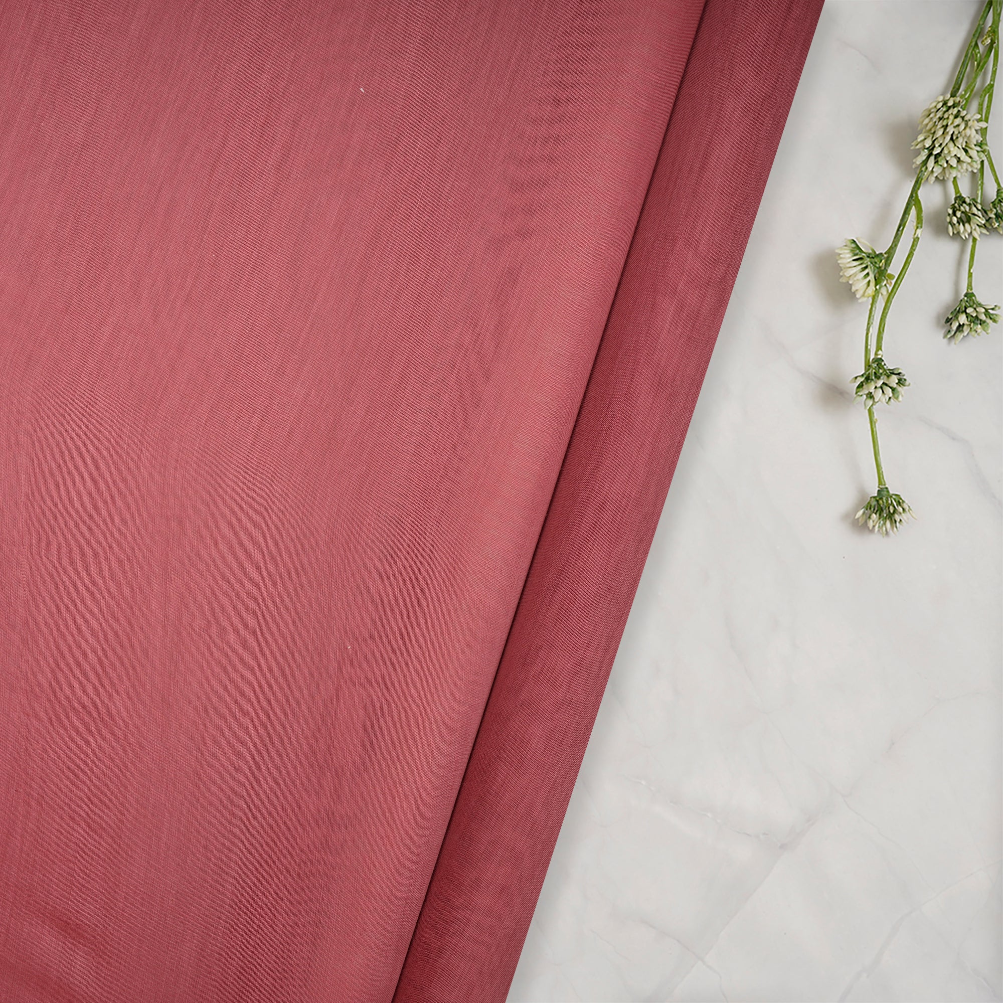 (Pre Cut 2 Mtr Piece) Rouge Color Yarn Dyed Pure Chanderi Fabric