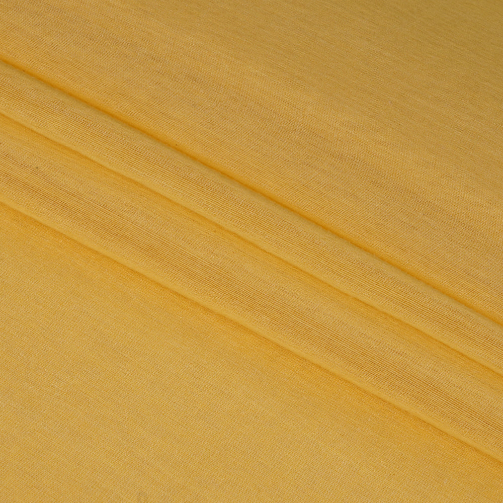 (Pre Cut 2.20 Mtr Piece) Yellow Color Yarn Dyed Pure Chanderi Fabric