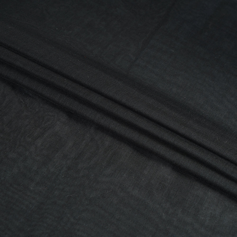 (Pre Cut 2.20 Mtr Piece) Black Color Yarn Dyed Pure Chanderi Fabric