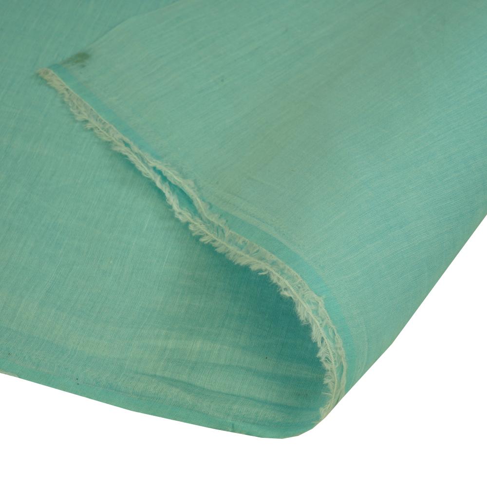 (Pre Cut 2.50 Mtr Piece)Baby Blue Color Yarn Dyed Pure Chanderi Fabric