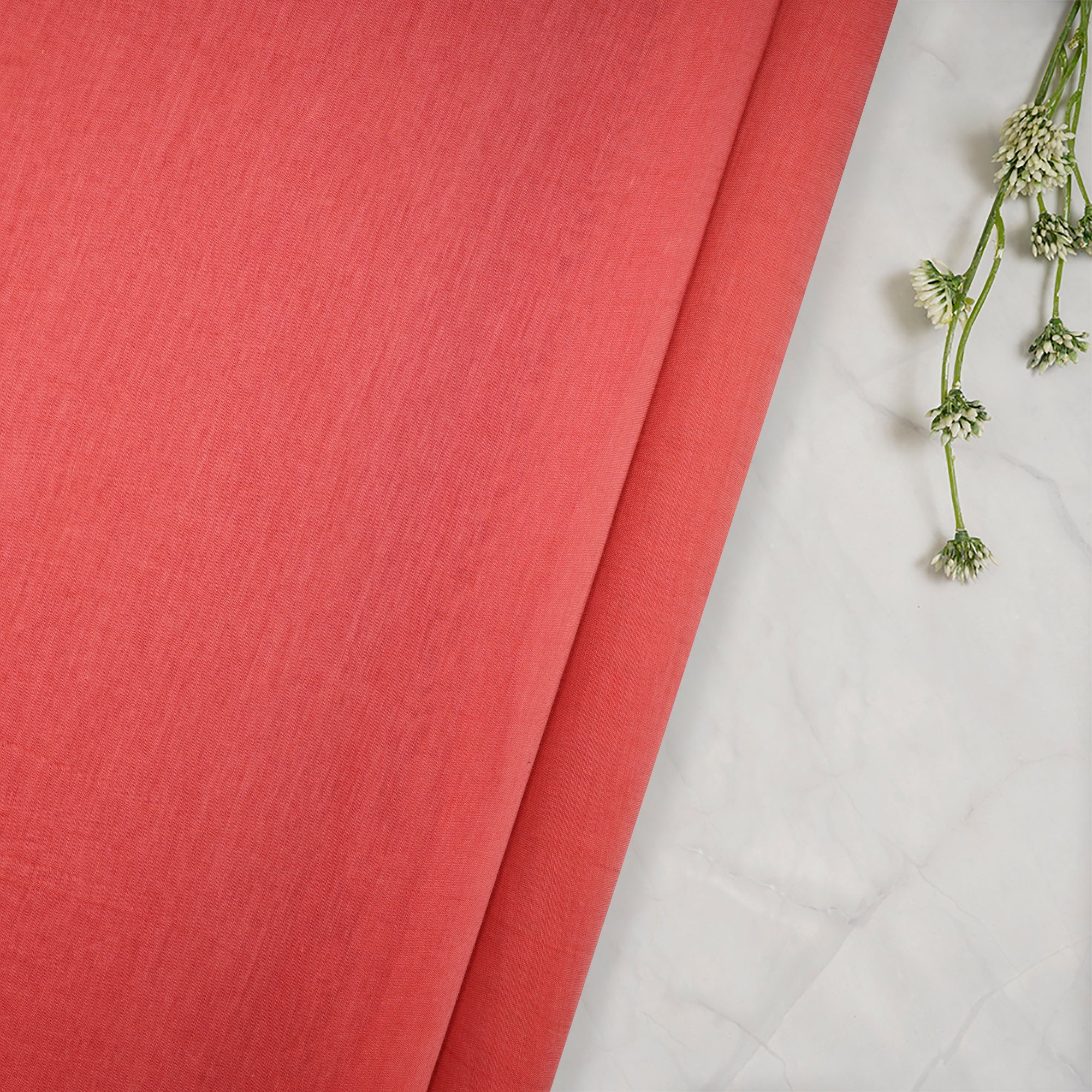 (Pre Cut 2.50 Mtr )Pink Fine Silk Cotton Fabric