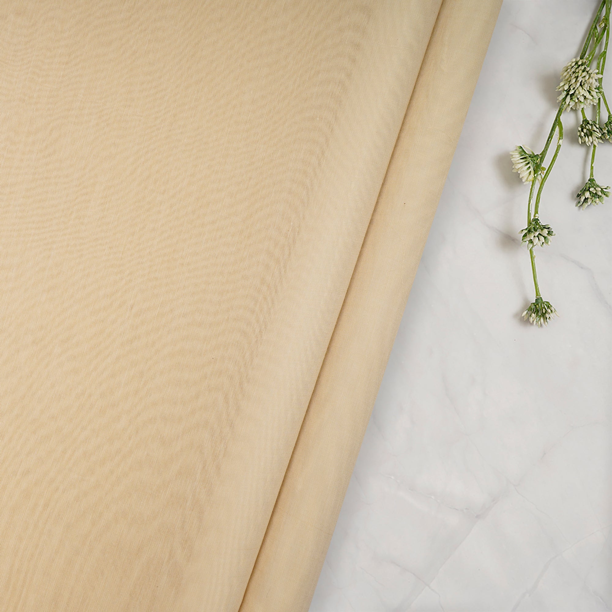 (Pre-Cut 2.50 Mtr) Yellow Pure Chanderi Fabric