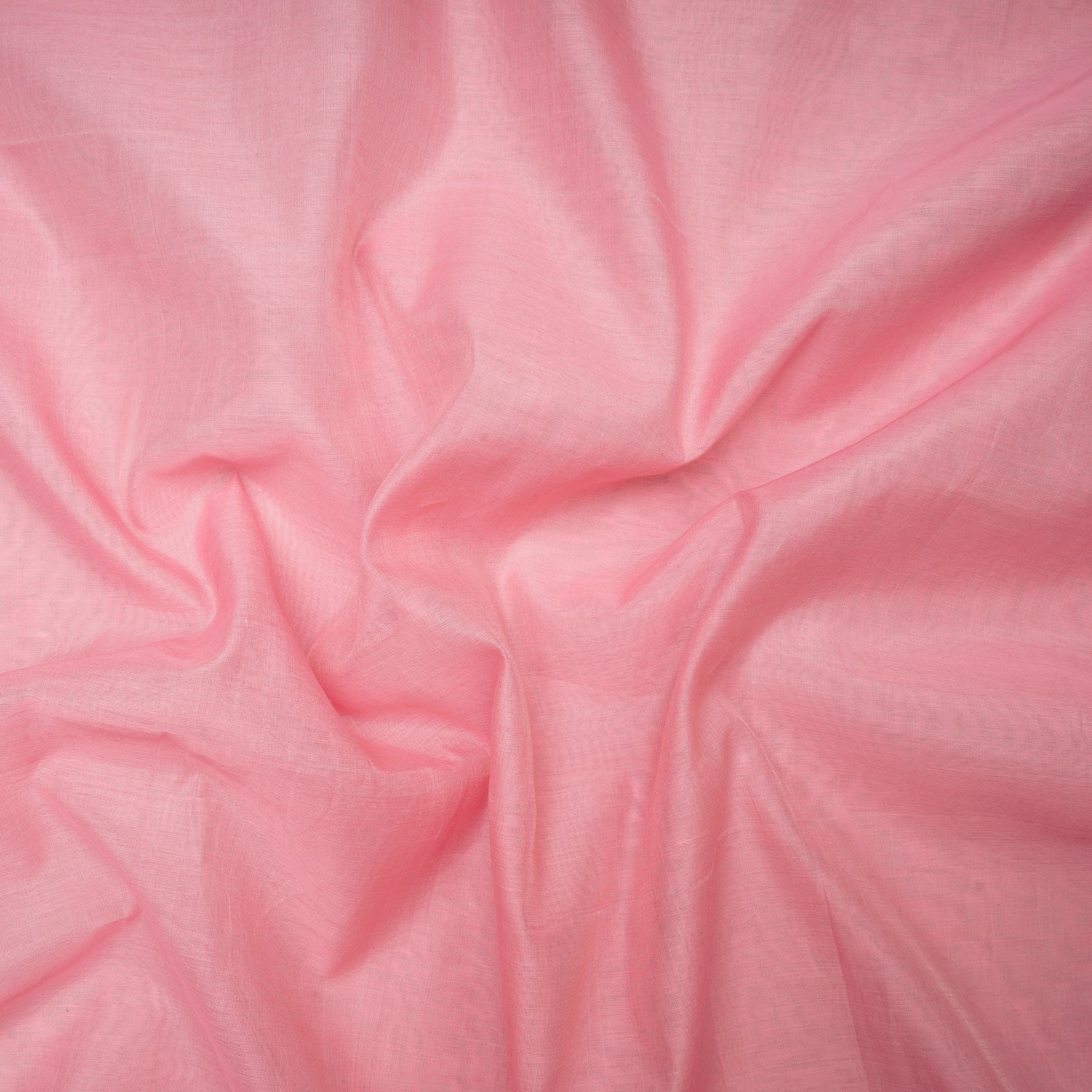 (Pre-Cut 2.50 Mtr) Bubble Gum Piece Dyed Fine Chanderi Fabric