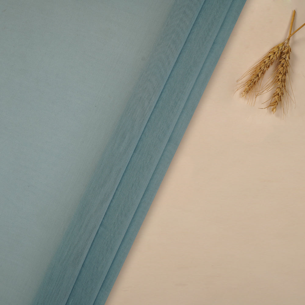 (Pre-Cut 2.80 Mtr ) Ice Blue Color Yarn Dyed Pure Chanderi Fabric