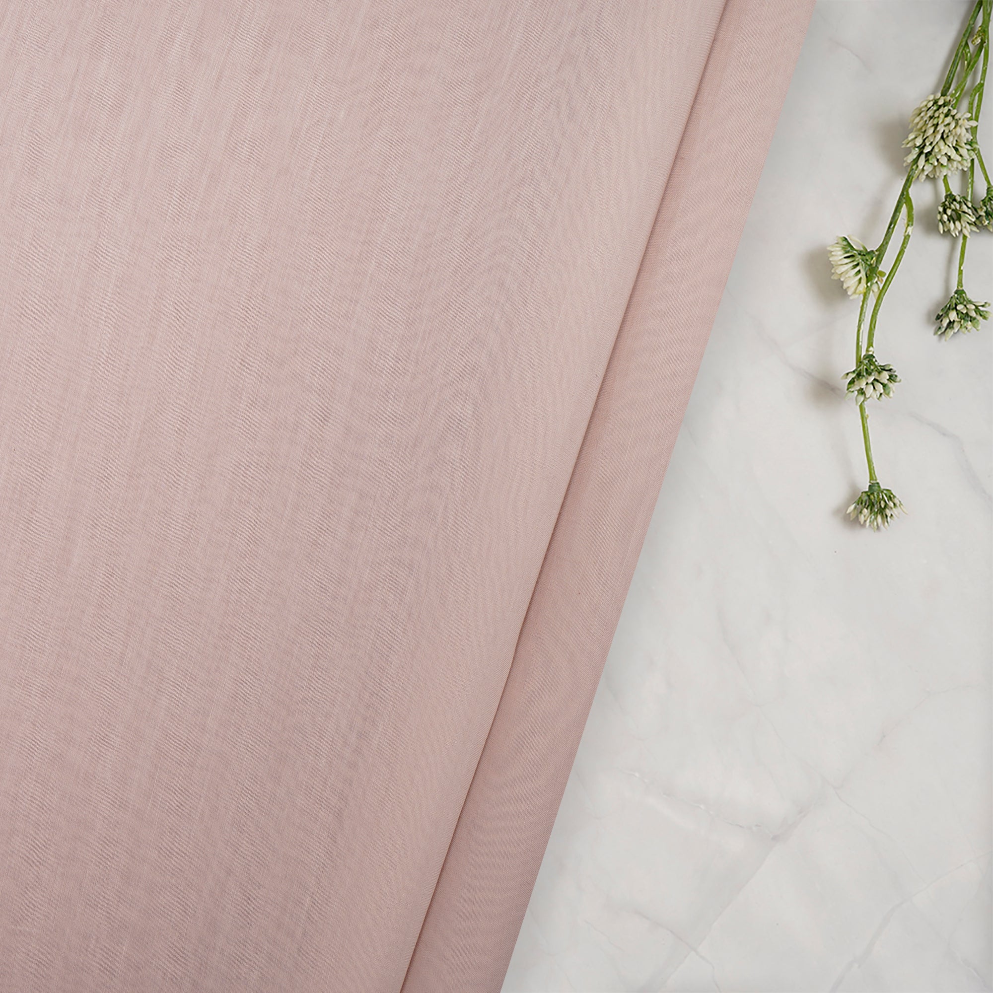 (Pre-Cut 3.50 Mtr) Dusty Pure Chanderi Fabric