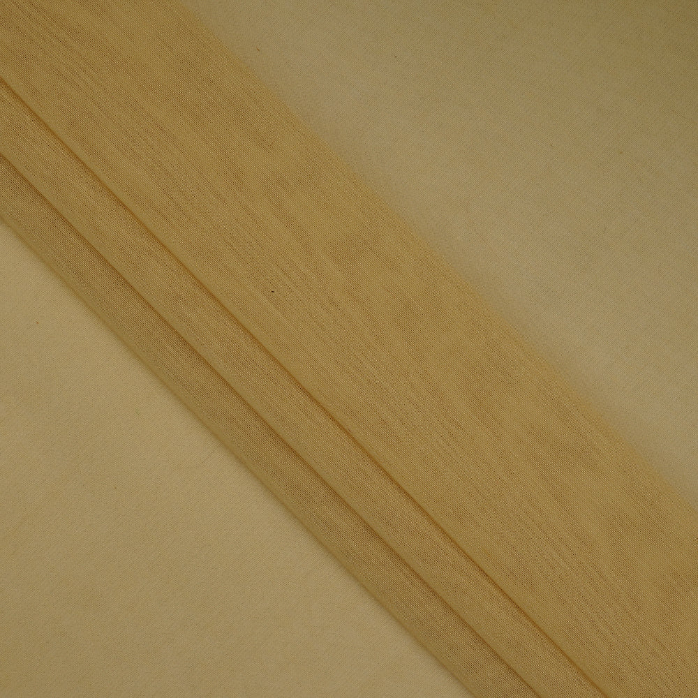 (Pre-Cut 3.90 Mtr ) Corn Yellow Color Pure Chanderi Fabric