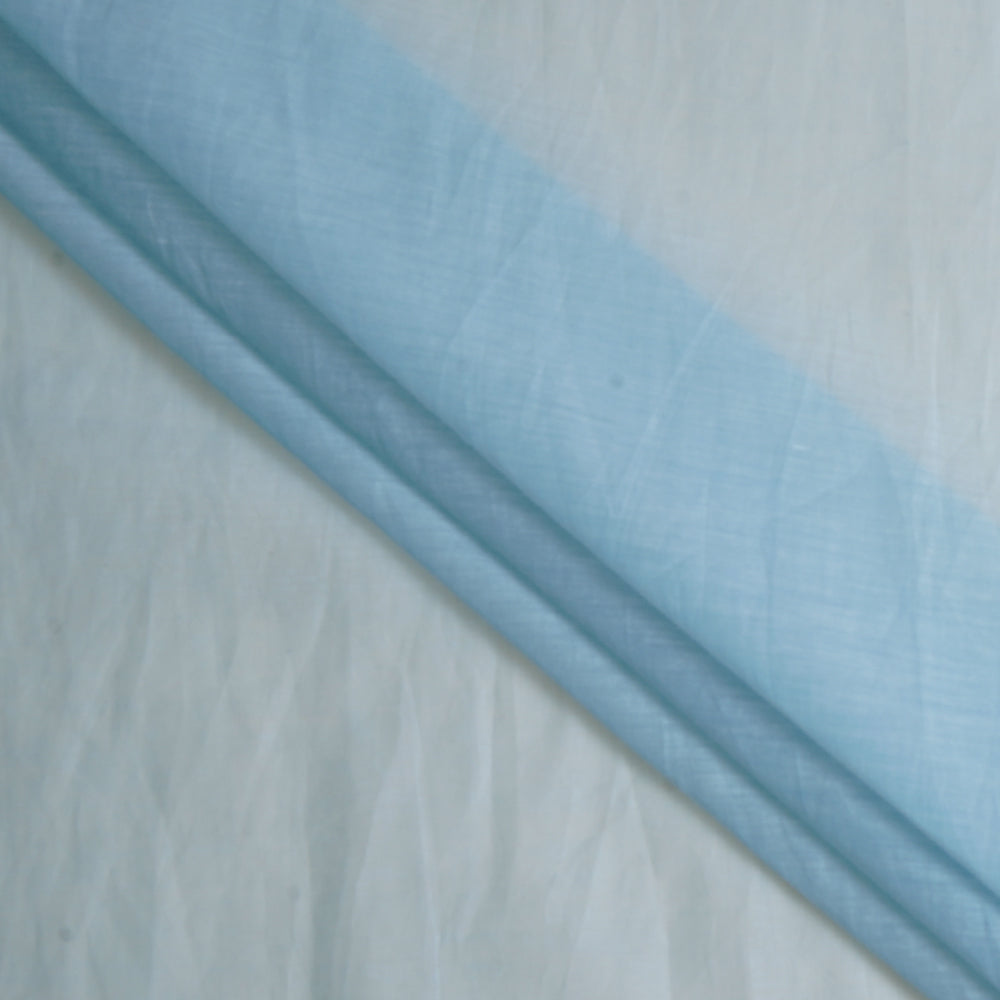 (Pre Cut 4 Mtr Piece) Light Blue Color Pure Chanderi Fabric