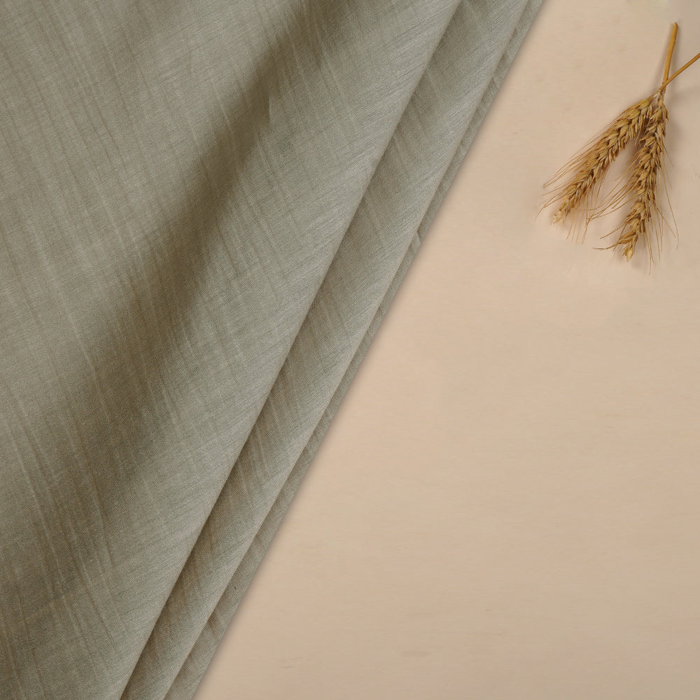 (Pre Cut 4.30 Mtr Piece) Thunder Grey Color Pure Chanderi Fabric