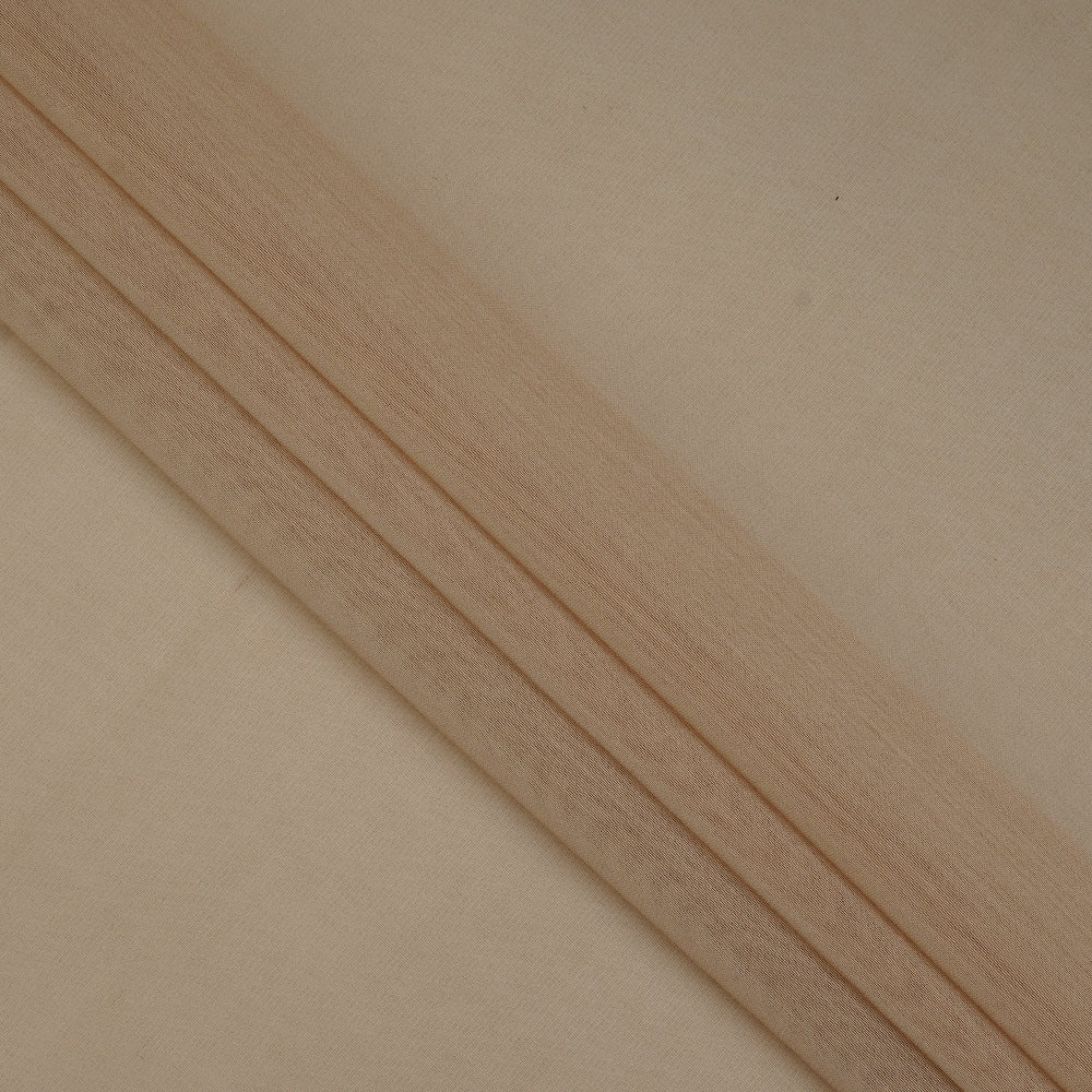 (Pre-Cut 4.35 Mtr ) Beige Color Yarn Dyed Pure Chanderi Fabric