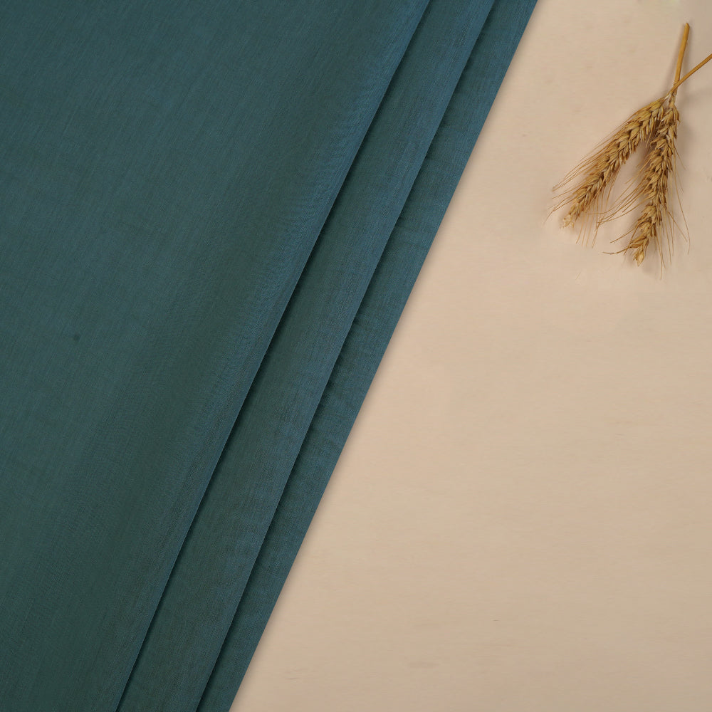 (Pre Cut 4.50 Mtr Piece) Blue Color Yarn Dyed Pure Chanderi Fabric