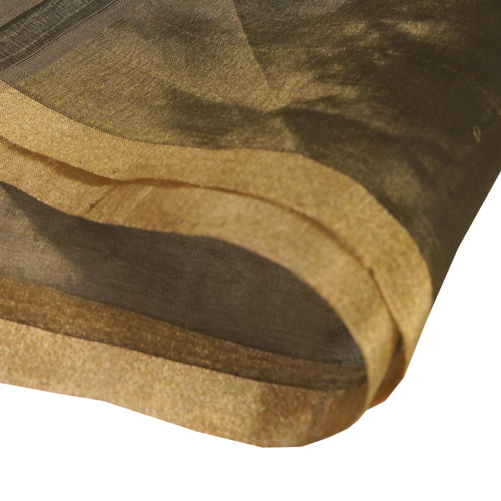 (Pre Cut Pre-Cut Fabrics>>Cut Piece Upto 1 Metre) Antique Gold Color Banarasi Tissue Silk Fabric