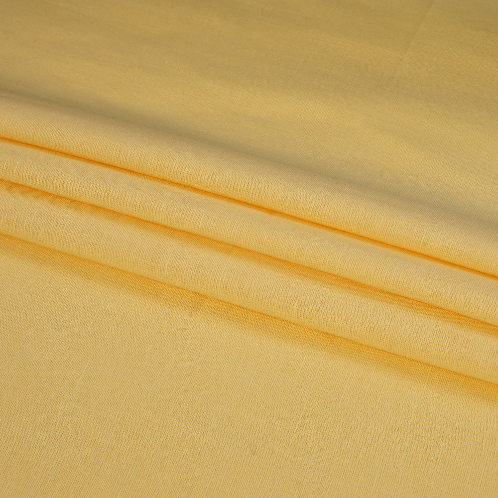 (Pre Cut 1.80 Mtr Piece) Yellow Color Cotton Linen Fabric