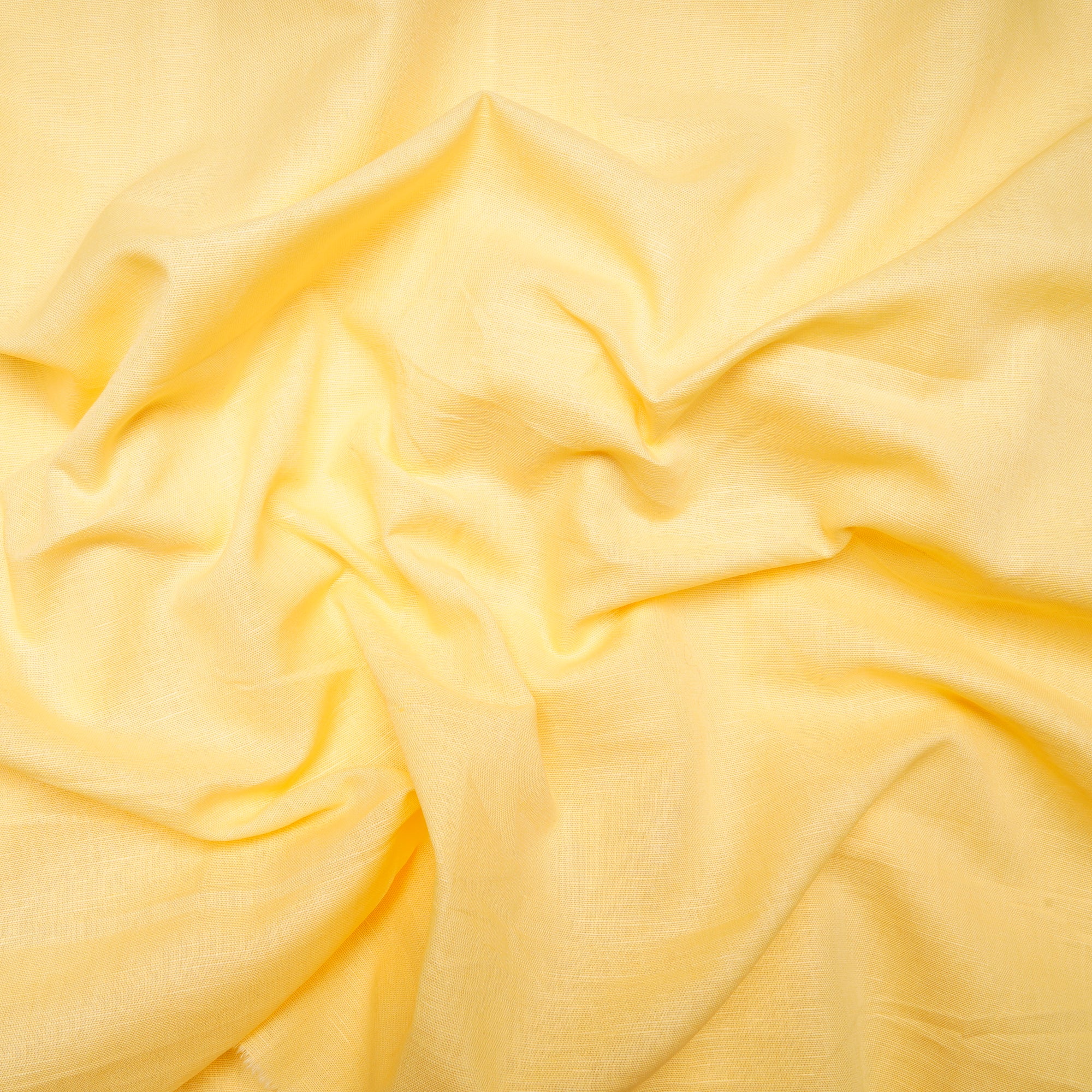 (Pre-Cut 2.40 Mtr )Light Yellow Cotton Linen Fabric