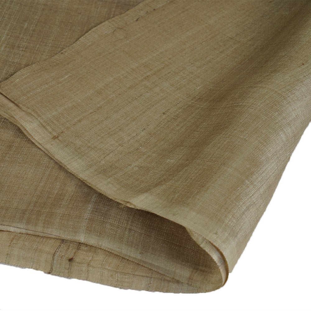 (Pre Cut 1.55 Mtr Piece) Beige Color Tussar Silk Fabric