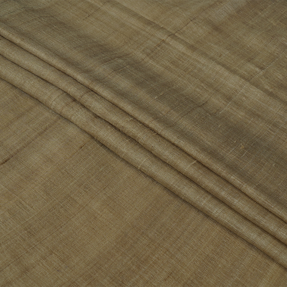 (Pre Cut 1.55 Mtr Piece) Beige Color Tussar Silk Fabric