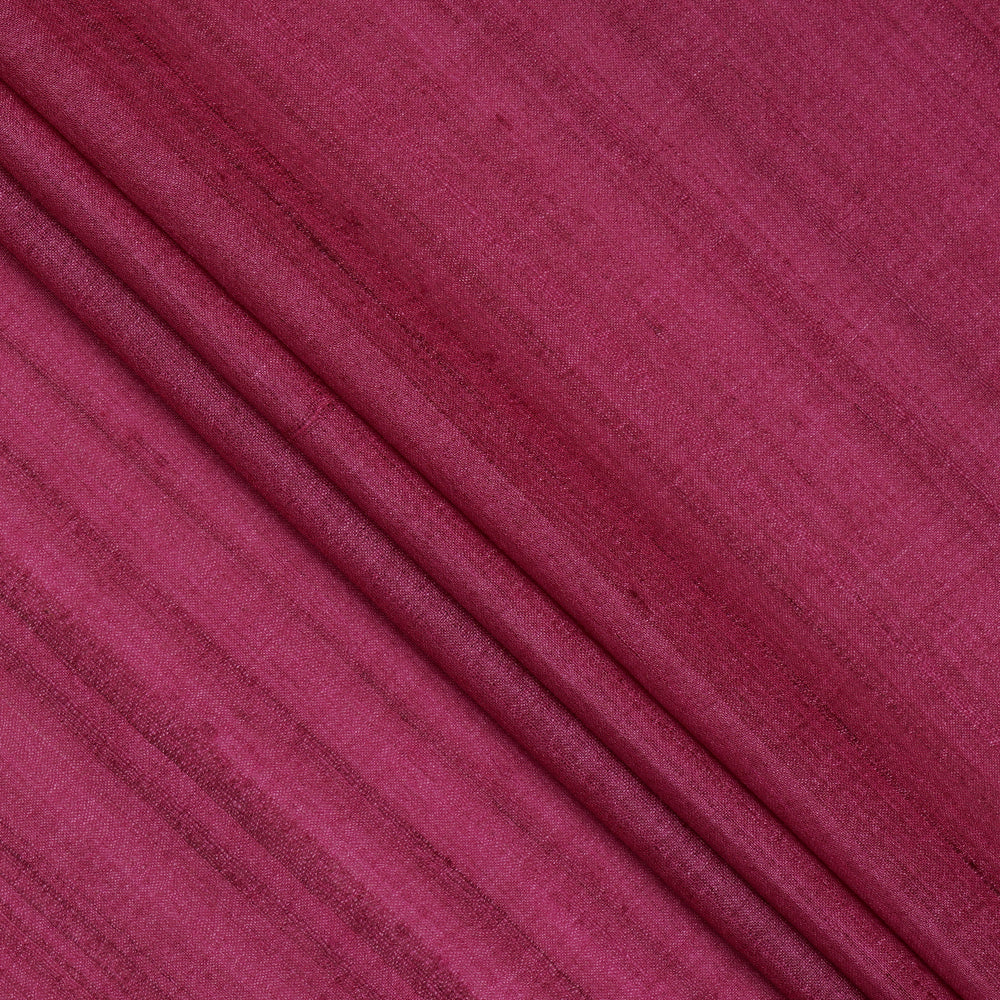 (Pre-Cut 1.95 Mtr ) Raspberry Pink Tussar Silk Fabric