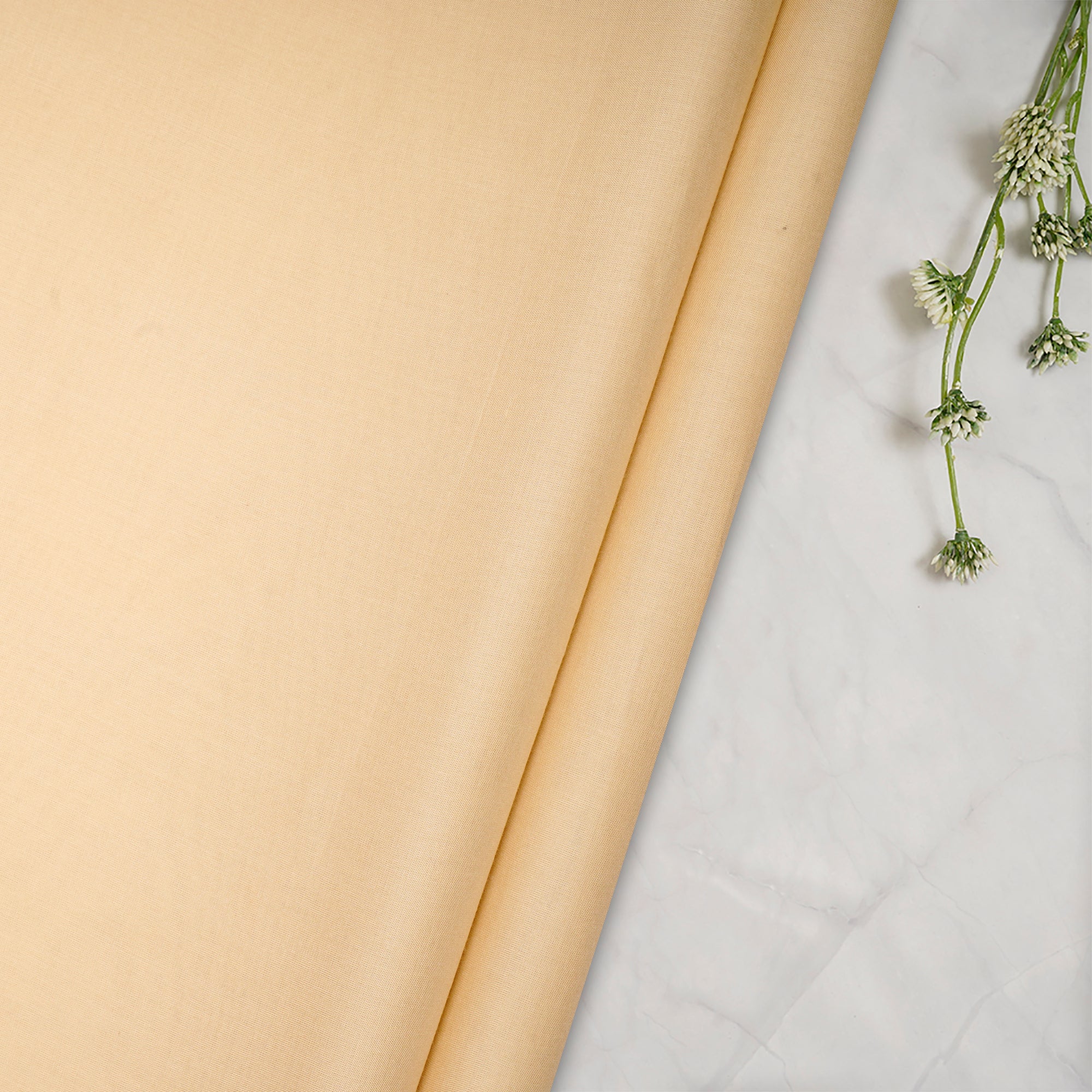 (Pre-Cut 2.50 Mtr) Beige Color Plain Modal Fabric