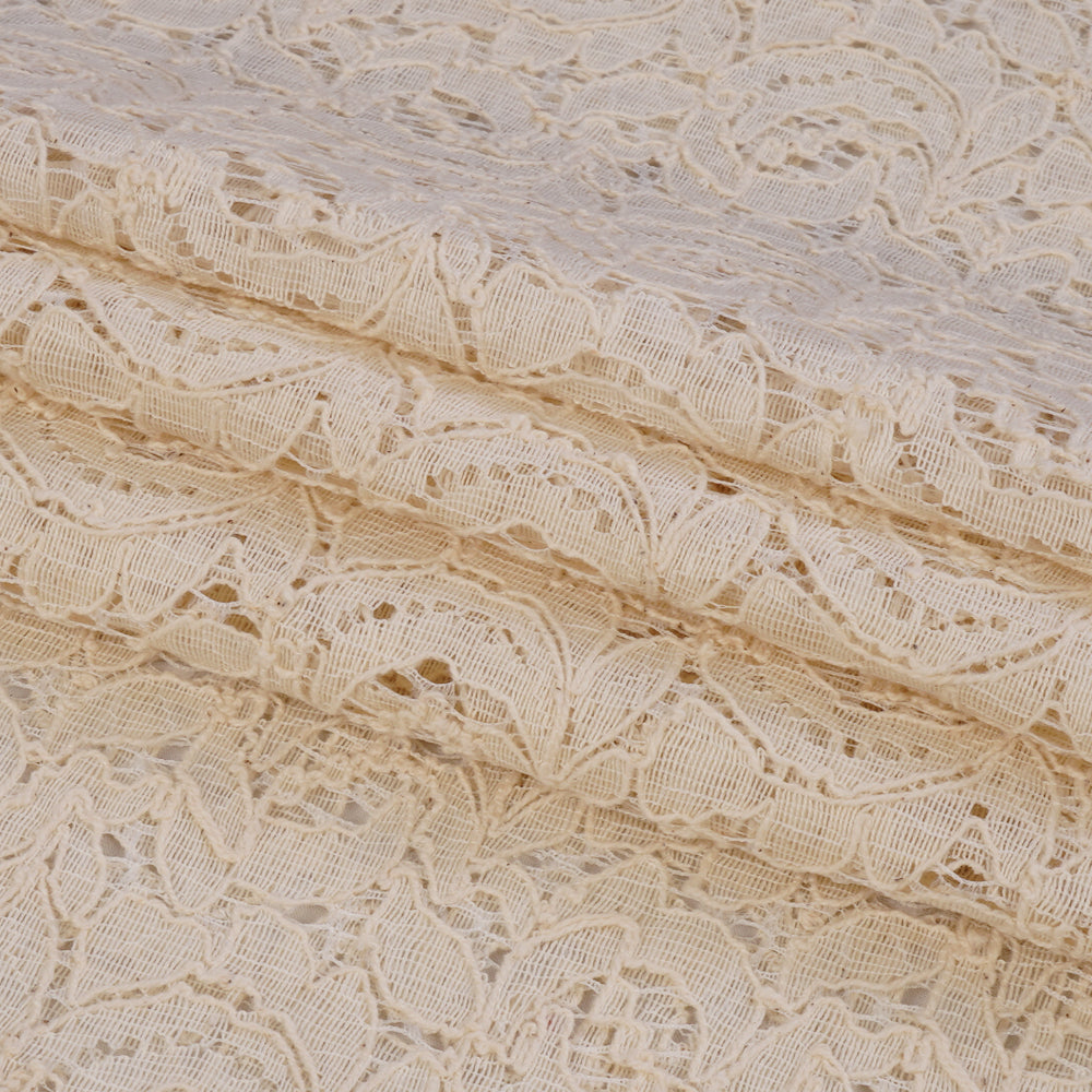 (Pre Cut 1.80 Mtr Piece) White Color Net Jacquard Fabric