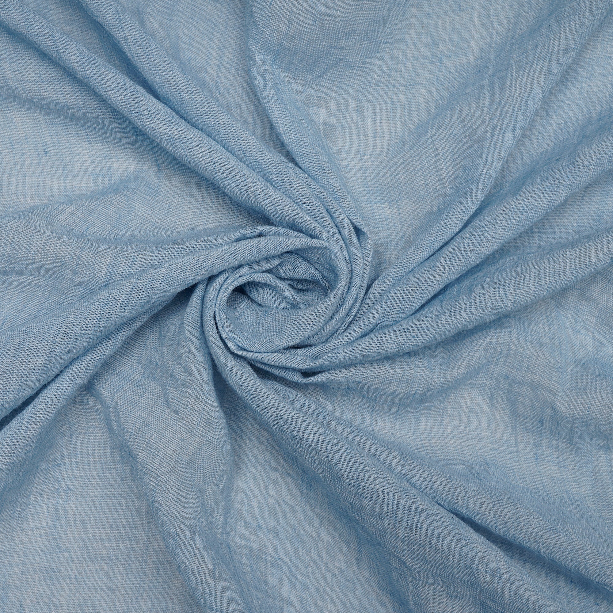 (Pre Cut 0.70 Mtr) Ice Blue Cheese Cotton Fabric