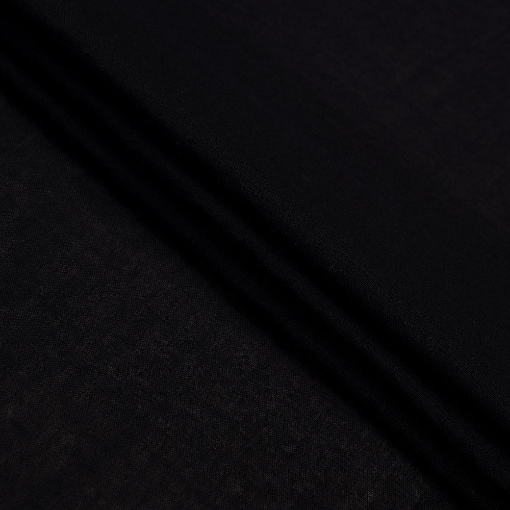 (Pre Cut 1.50 Mtr Piece) Black Color Cheese Cotton Fabric