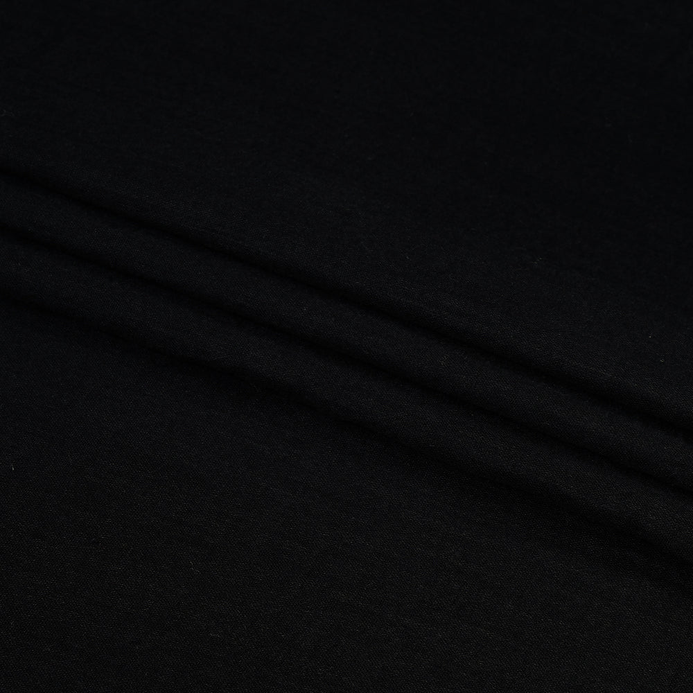 (Pre Cut 1.85 Mtr Piece) Black Color Cheese Cotton Fabric