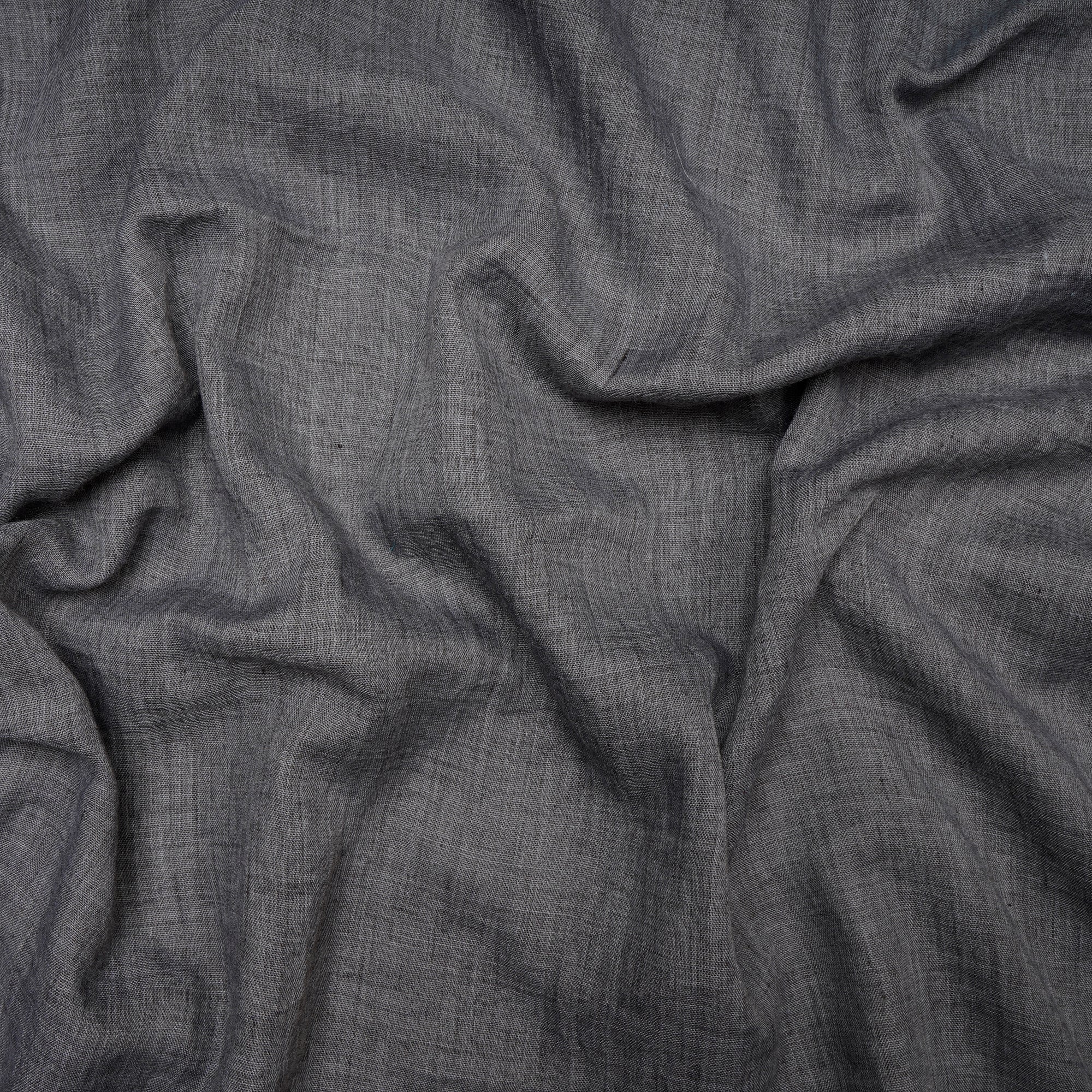 (Pre Cut 2.0 Mtr ) Dark Grey Cheese Cotton Fabric