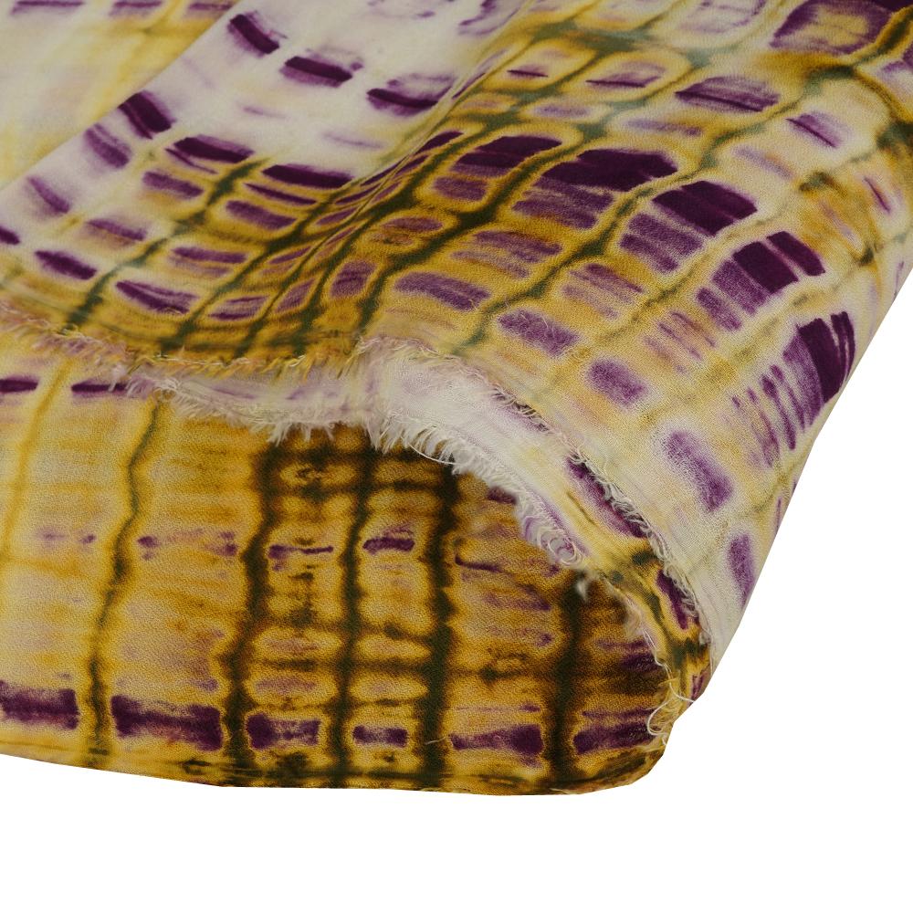 (Pre Cut 1.55 Mtr Piece) Multi Color Handcrafted Batik Printed Cotton Fabric